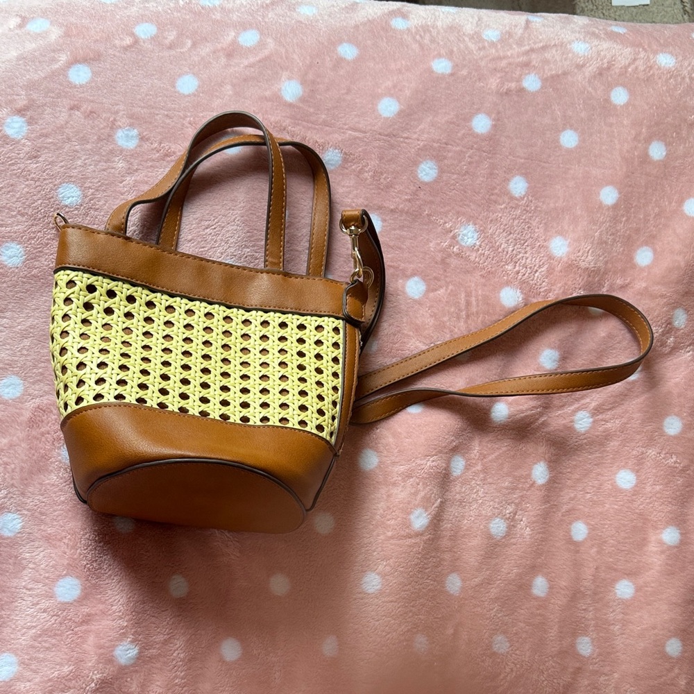 Stylish Brown and Yellow Women's Handbag